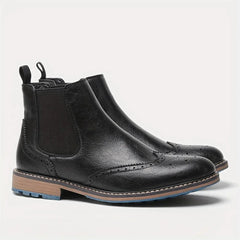 Brogue Wingtip Chelsea Boots – Black