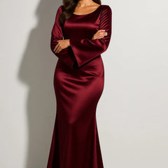 Fishtail Satin Maxi Dress