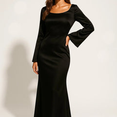 Fishtail Satin Maxi Dress